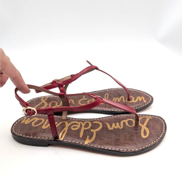 Sam Edelman Gigi Signet Sandal Ankle Strap Women's Red Brown Size US10M EU41 - Picture 3 of 12